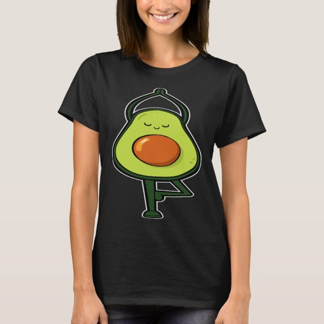 Camiseta Avocado Yoga Fruit Tree Fitness Stress Relief Exer (Frente)