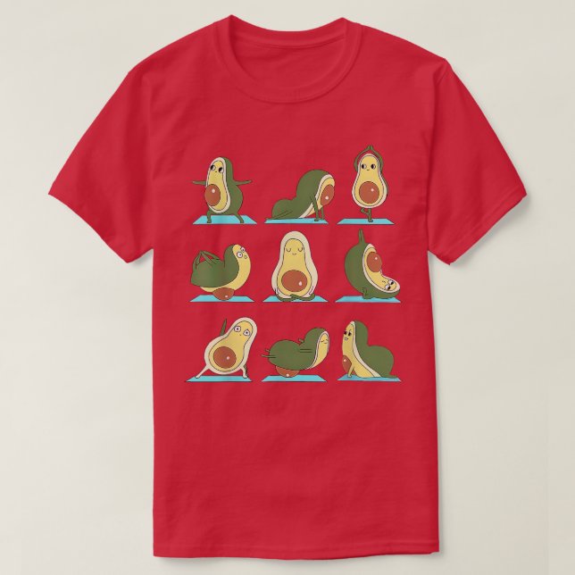 Camiseta Avocado Yoga Workout Vegan World Vegetarian Day  (Frente do Design)