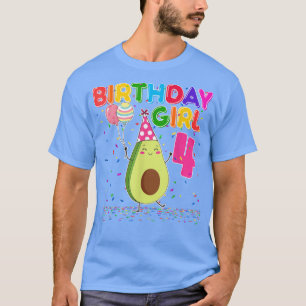 Camiseta Avocados 4ª Rapariga de Aniversário, 4 Anos