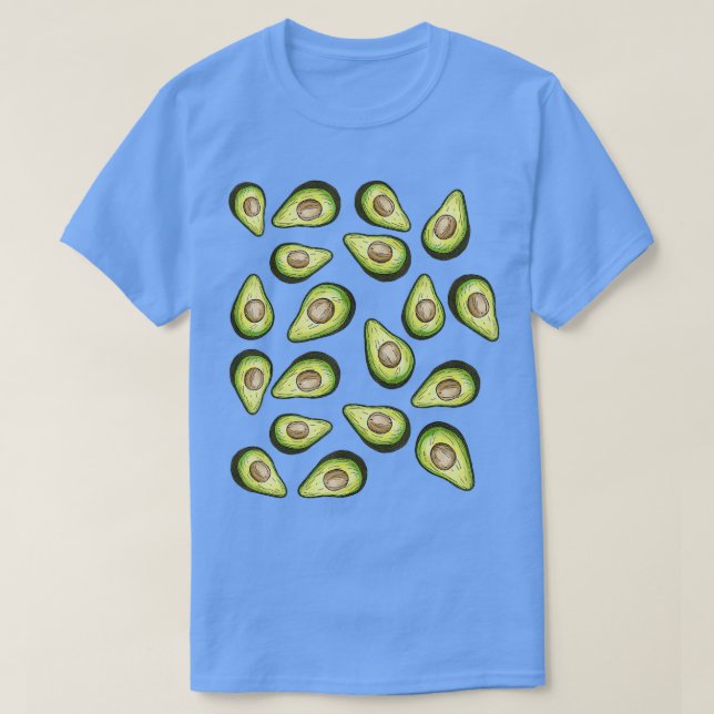 Camiseta Avocados Patterno Engraçado Santo Guacamole Costum (Frente do Design)