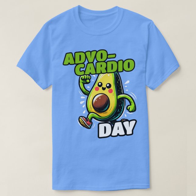Camiseta Avocardio Executando Esportes Avocado (Frente do Design)