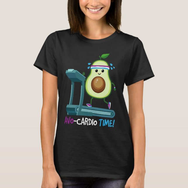 Camiseta Avocardio Time! Avocado Cardio Jogging Vegan Fitne (Frente)