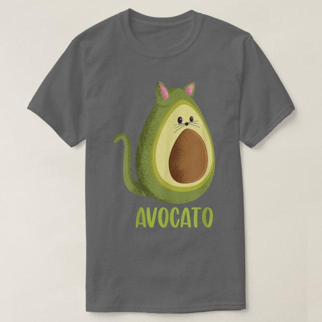 Camiseta Avocato Avocado Cat Lover Cute Kawaii Kit de Rosto (Frente do Design)