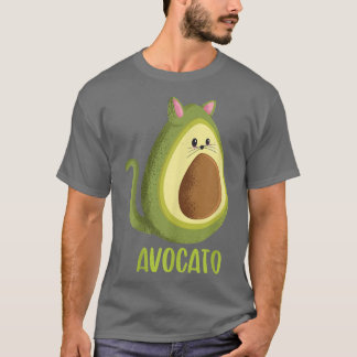 Camiseta Avocato Avocado Cat Lover Cute Kawaii Kit de Rosto