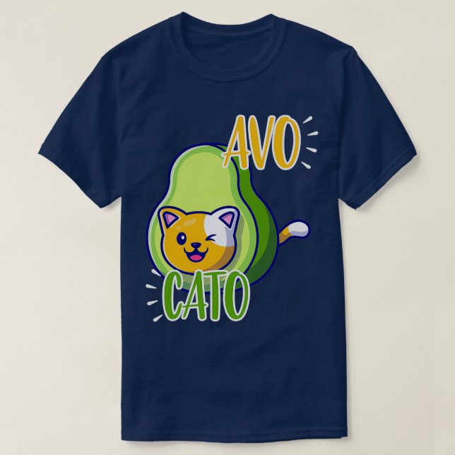 Camiseta Avocato Avocado e Kitten Sticker (Frente do Design)