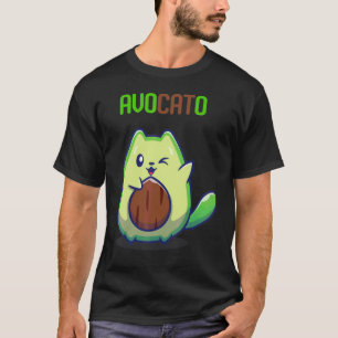 Camiseta Avocato Avocado Kitten Come Núcleo de Fruta Verde
