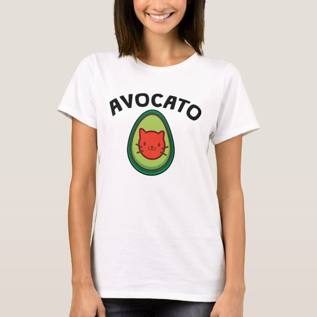 Camiseta Avocato Cat e Avocado Engraçado Gato Lover (Frente)