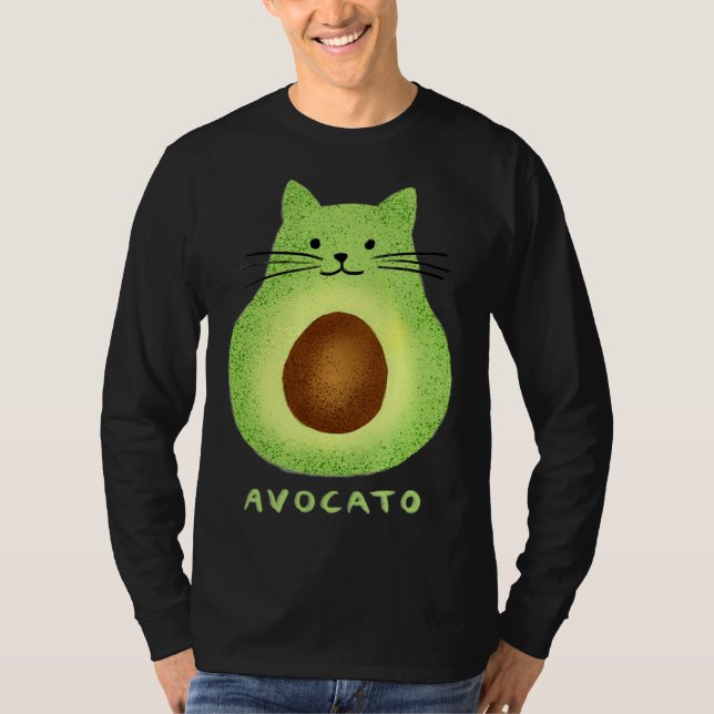 Camiseta Avocato  Cute Cat Avocado Vegan And Cat  Kitten (Frente)
