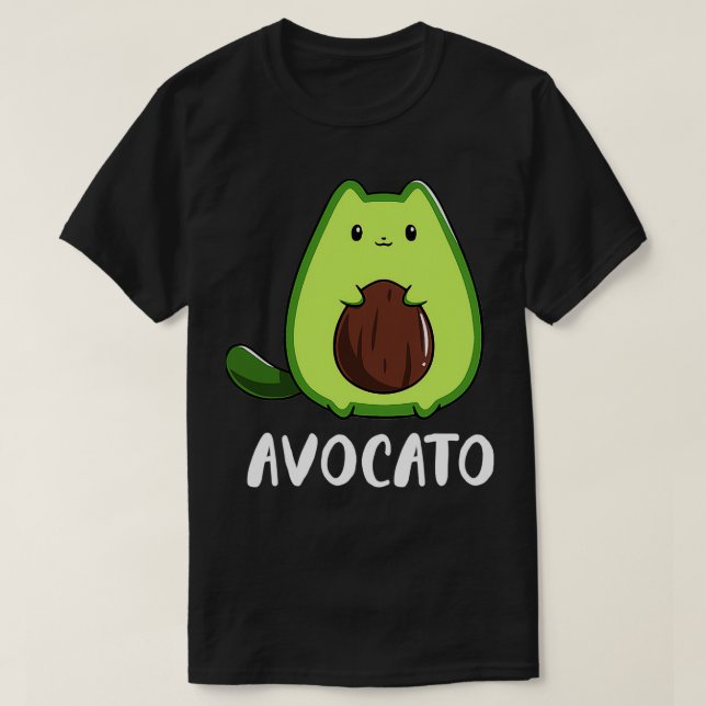 Camiseta Avocato Funny Avocado Lover Cat (Frente do Design)