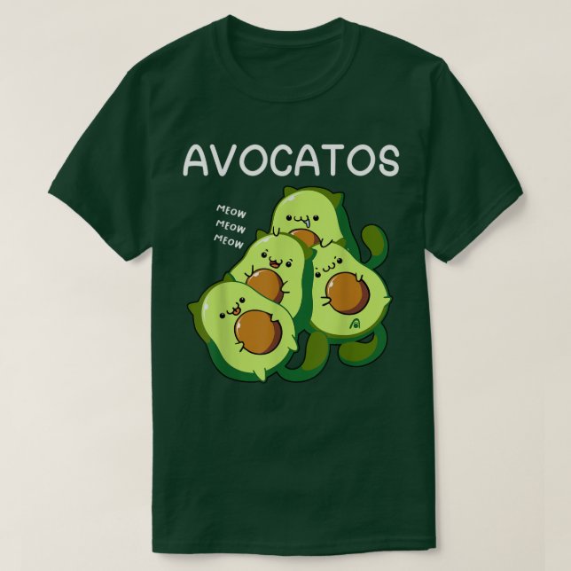 Camiseta Avocato Funny Avocado Lover Gift, Cute Cat  (Frente do Design)