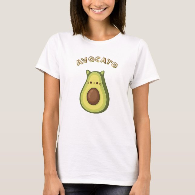Camiseta AVOCATO - Gato Engraçado e Avocado Amam Camiseta-T (Frente)