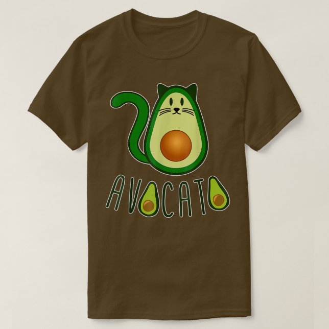 Camiseta Avocato Gatos Fruta Avocado Gato Pão E Pe (Frente do Design)