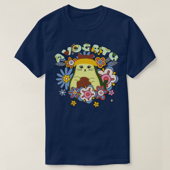 Camiseta avocatto com flores (Frente do Design)