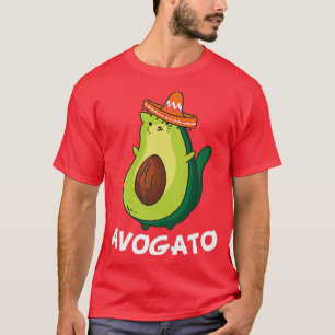 Camiseta Avogato Avocado Cat Foodie Meican
