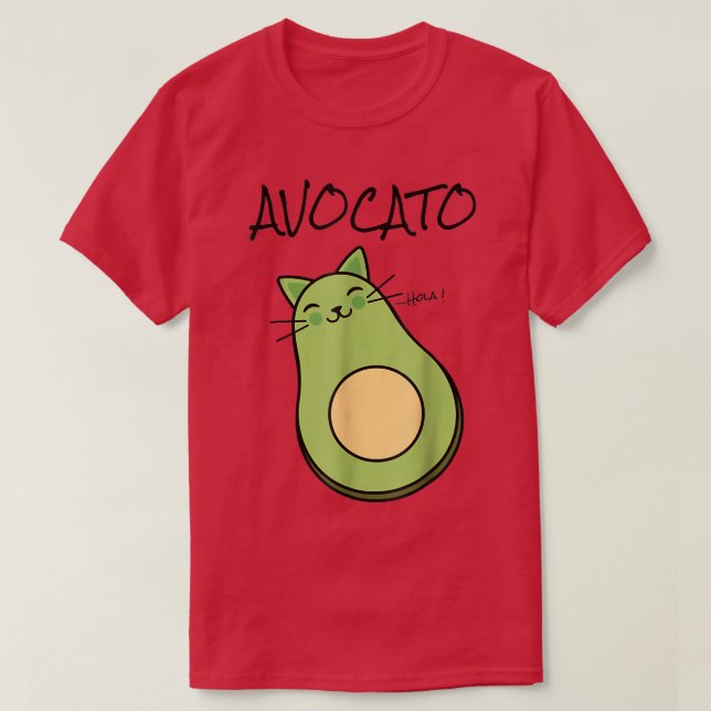 Camiseta Avogato Avocado Gatinho Funny Meow Cinco De Mayo (Frente do Design)