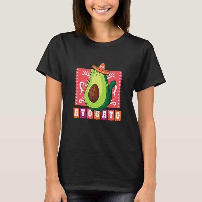 Camiseta Avogato Cat Avocado Cinco De Mayo (Frente)