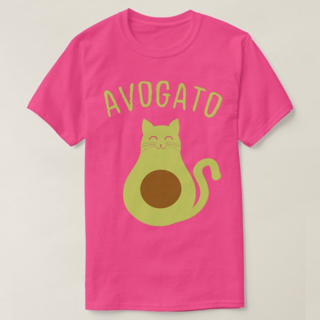 Camiseta Avogato Engraçado Avocado Gato Bonito Face 2 (Frente do Design)