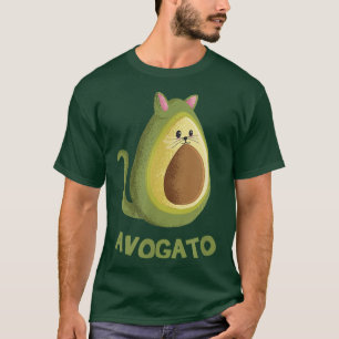 Camiseta Avogato Engraçado Avocado Gato Rosto Bonito