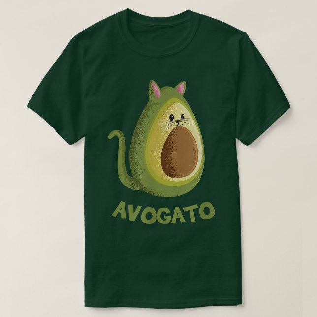 Camiseta Avogato Engraçado Avocado Gato Rosto Bonito Gráfic (Frente do Design)