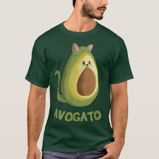 Camiseta Avogato Engraçado Avocado Gato Rosto Bonito Gráfic