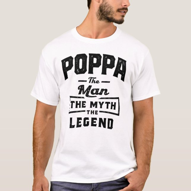 Camiseta Avós - Poppa Man Myth Legend (Frente)