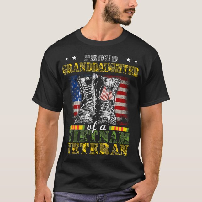 Camiseta Avós Veteranos do Vietnã Orgulhosos Presentes Cria (Frente)