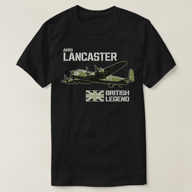 Camiseta Avro Lancaster Bomber Aircraft RAF Plane British L (Frente do Design)