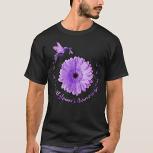 Camiseta Aw do Beijo Girassol Roxo Roxo Fita Alzheimer