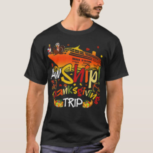 Camiseta Aw Navio Ação de Graças Família Cruzada de Combina