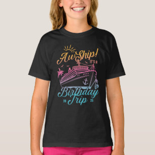 Camiseta Aw Ship Custom Birthday Cruise Group Combinação