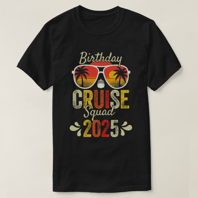 Camiseta Aw Ship É A Birthday Trip 2025 Engraçado (Frente do Design)