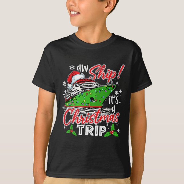 Camiseta Aw Ship É A Christmas Trip Cute Cruise Family F (Frente)