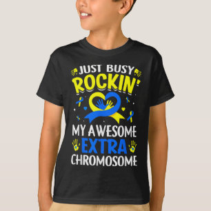 Camiseta Aw Sindroma do Meu Cromossoma Extra para Baixo