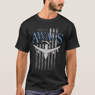 Camiseta Awacs Sobre A Bandeira Dos Eua