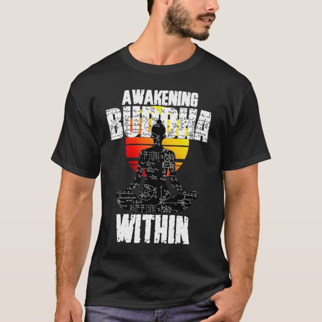 Camiseta Awakening Buddha, Spiritual Awareness, Zen Teacher (Frente)