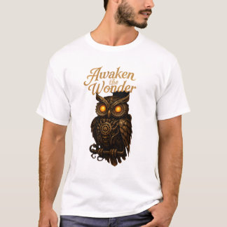 Camiseta Awakening Wonder – Mechanical Owl Art T-Shirt
