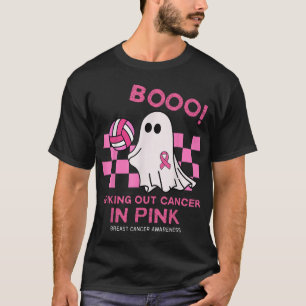 Camiseta Awarenes do Cancer de Voleibol Spooky Halloween