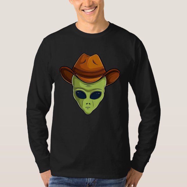 Camiseta Awesome Alien Head Style Hat Humans Aren t Real Cu (Frente)