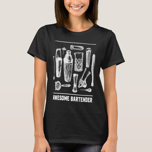 Camiseta Awesome Bartender Positive Quotes Bartending Posit (Frente)