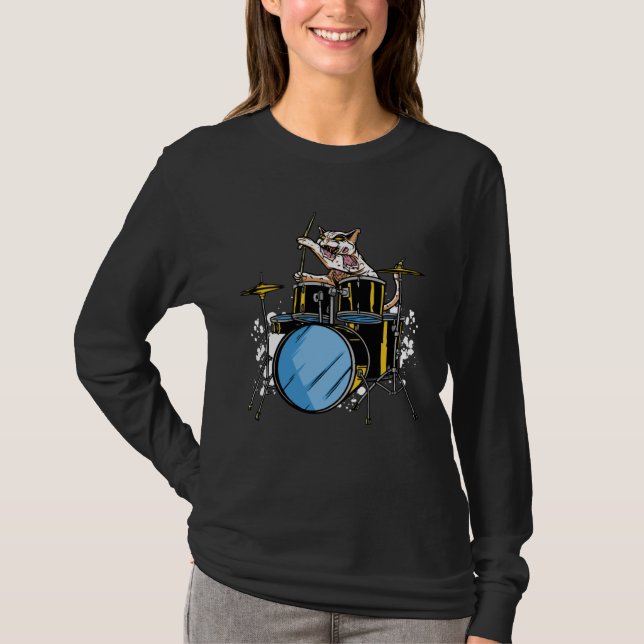 Camiseta Awesome Cat Drummer (Frente)