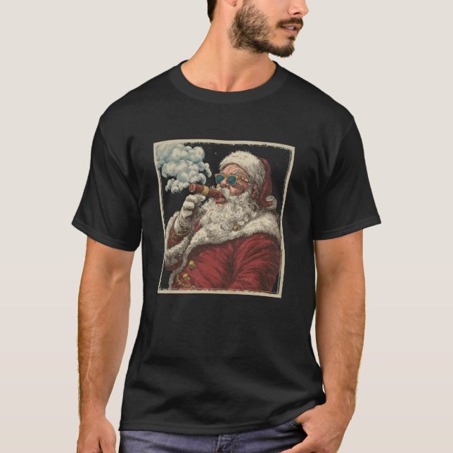 Camiseta Awesome Cigar Santa Graphic (Frente)