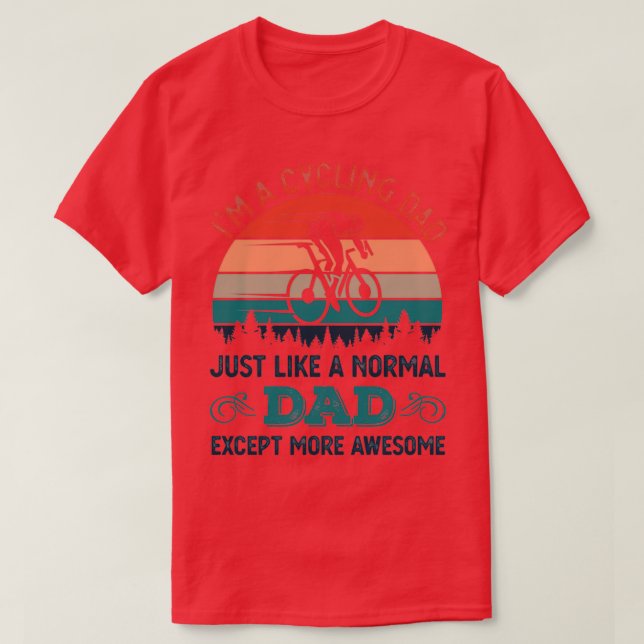 Camiseta Awesome Cycling Dad Funny Bicycle Gift (Frente do Design)