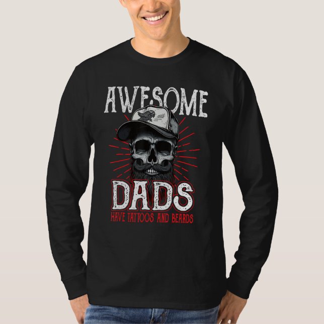 Camiseta Awesome Dad's Have Tattoos Father Son Daughter Dad (Frente)