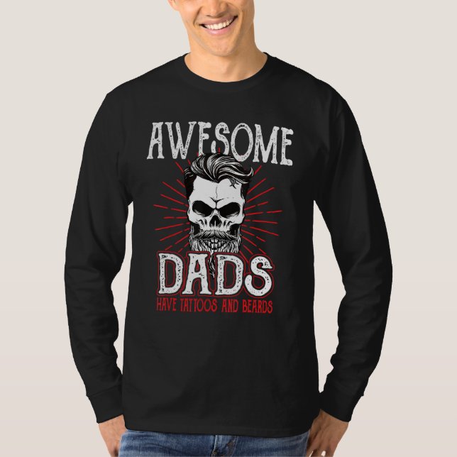 Camiseta Awesome Dad's Have Tattoos Father Son Daughter Dad (Frente)
