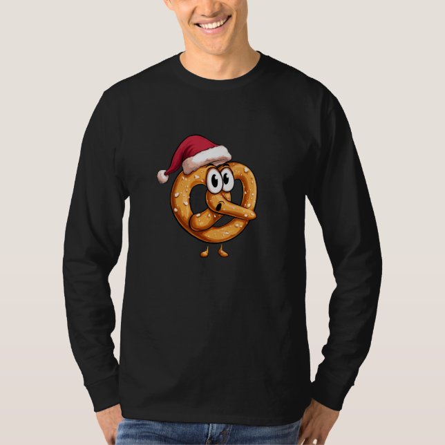 Camiseta Awesome Festive Pretzel with Santa Claus Hat Costu (Frente)
