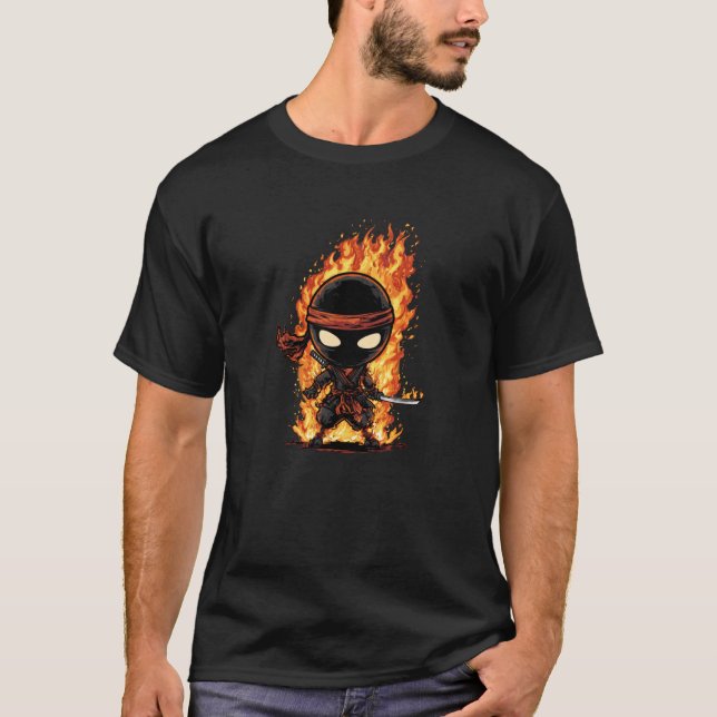 Camiseta Awesome Fire Ninja Costume for Ninjas and Flames L (Frente)