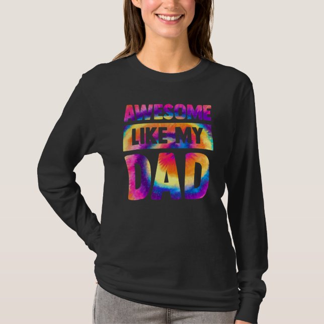 Camiseta Awesome Like My Dad Matching Fathers Day Family Ki (Frente)