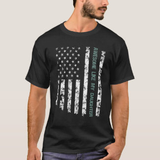 Camiseta Awesome Like My Daughter American Flag Father s Da