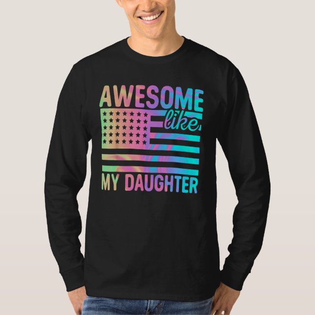 Camiseta Awesome Like My Daughter Retro Men Dad  Fathers 1 (Frente)