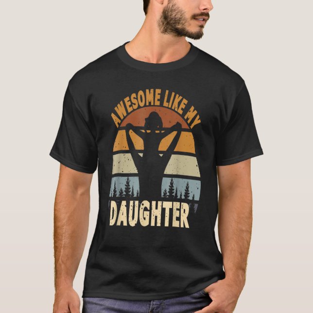 Camiseta Awesome Like My Daughter Retro Men Dad Fathers 9 (Frente)